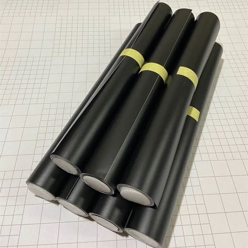 10/20/30/40/50X152CM Adhesive Matte Black Satin Metallic Viny Film Car Wrap Foil Vehicle Car Sticker Wrapping Air Free Bubble
