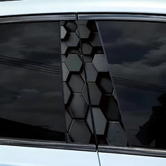 2pcs 50x25cm Honeycomb Car Stickers Car B-pillar Vinyl Decals Waterproof Auto Center Pillar Sticker Cover Scratches